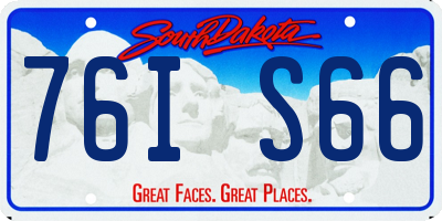 SD license plate 76IS66