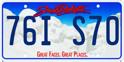 SD license plate 76IS70
