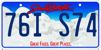 SD license plate 76IS74