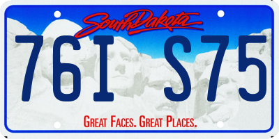 SD license plate 76IS75