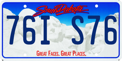SD license plate 76IS76
