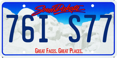 SD license plate 76IS77