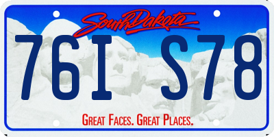 SD license plate 76IS78