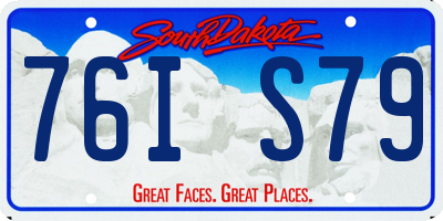 SD license plate 76IS79