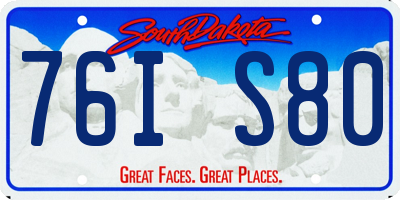 SD license plate 76IS80