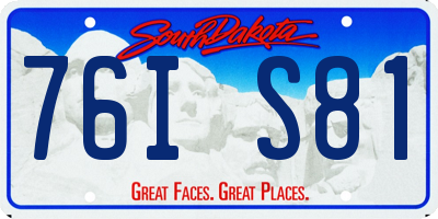 SD license plate 76IS81