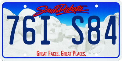 SD license plate 76IS84