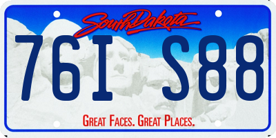 SD license plate 76IS88