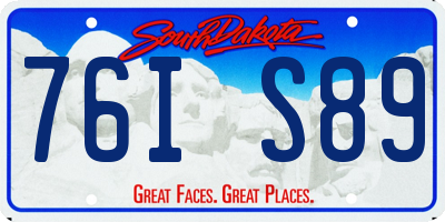 SD license plate 76IS89