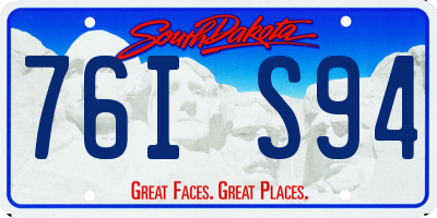 SD license plate 76IS94