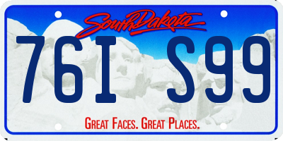 SD license plate 76IS99