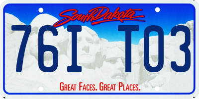 SD license plate 76IT03