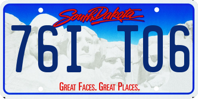 SD license plate 76IT06