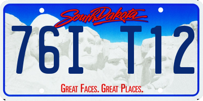 SD license plate 76IT12