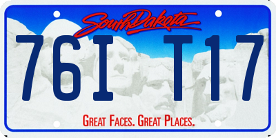 SD license plate 76IT17