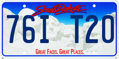 SD license plate 76IT20