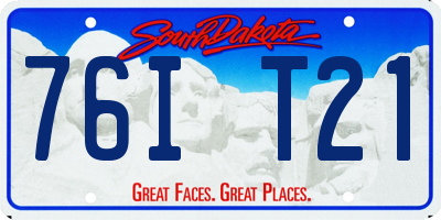 SD license plate 76IT21
