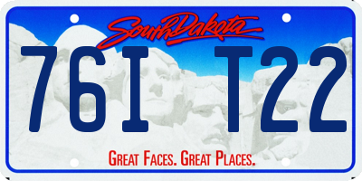 SD license plate 76IT22