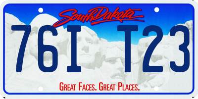 SD license plate 76IT23