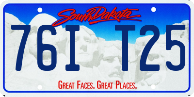 SD license plate 76IT25