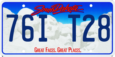 SD license plate 76IT28