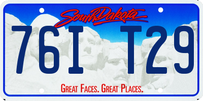 SD license plate 76IT29