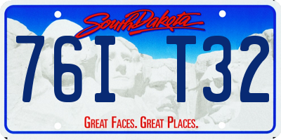 SD license plate 76IT32