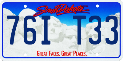 SD license plate 76IT33
