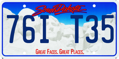 SD license plate 76IT35