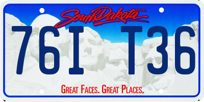 SD license plate 76IT36