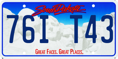 SD license plate 76IT43