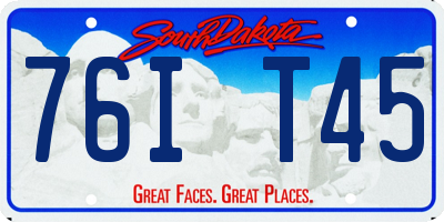 SD license plate 76IT45
