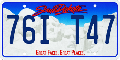 SD license plate 76IT47