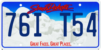 SD license plate 76IT54