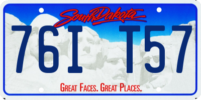 SD license plate 76IT57
