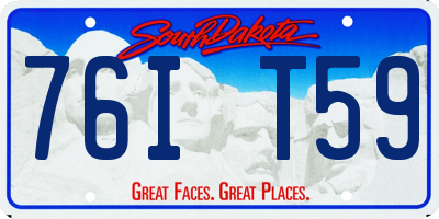 SD license plate 76IT59