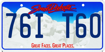 SD license plate 76IT60