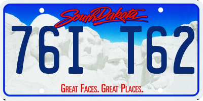 SD license plate 76IT62