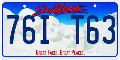 SD license plate 76IT63