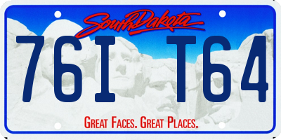 SD license plate 76IT64