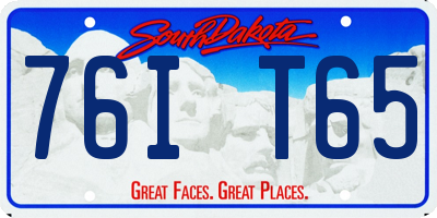 SD license plate 76IT65