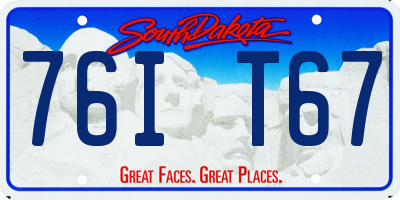 SD license plate 76IT67