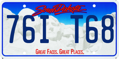 SD license plate 76IT68