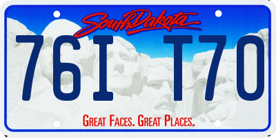 SD license plate 76IT70