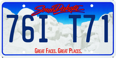SD license plate 76IT71