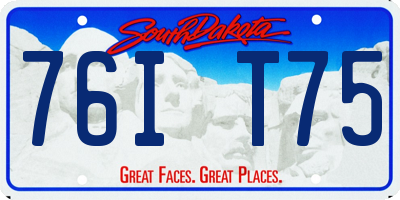 SD license plate 76IT75