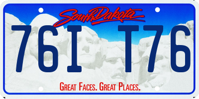 SD license plate 76IT76