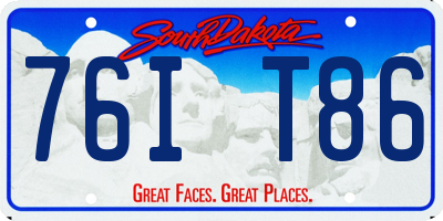 SD license plate 76IT86