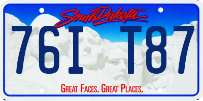 SD license plate 76IT87