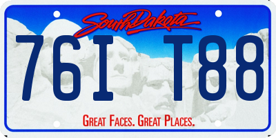 SD license plate 76IT88